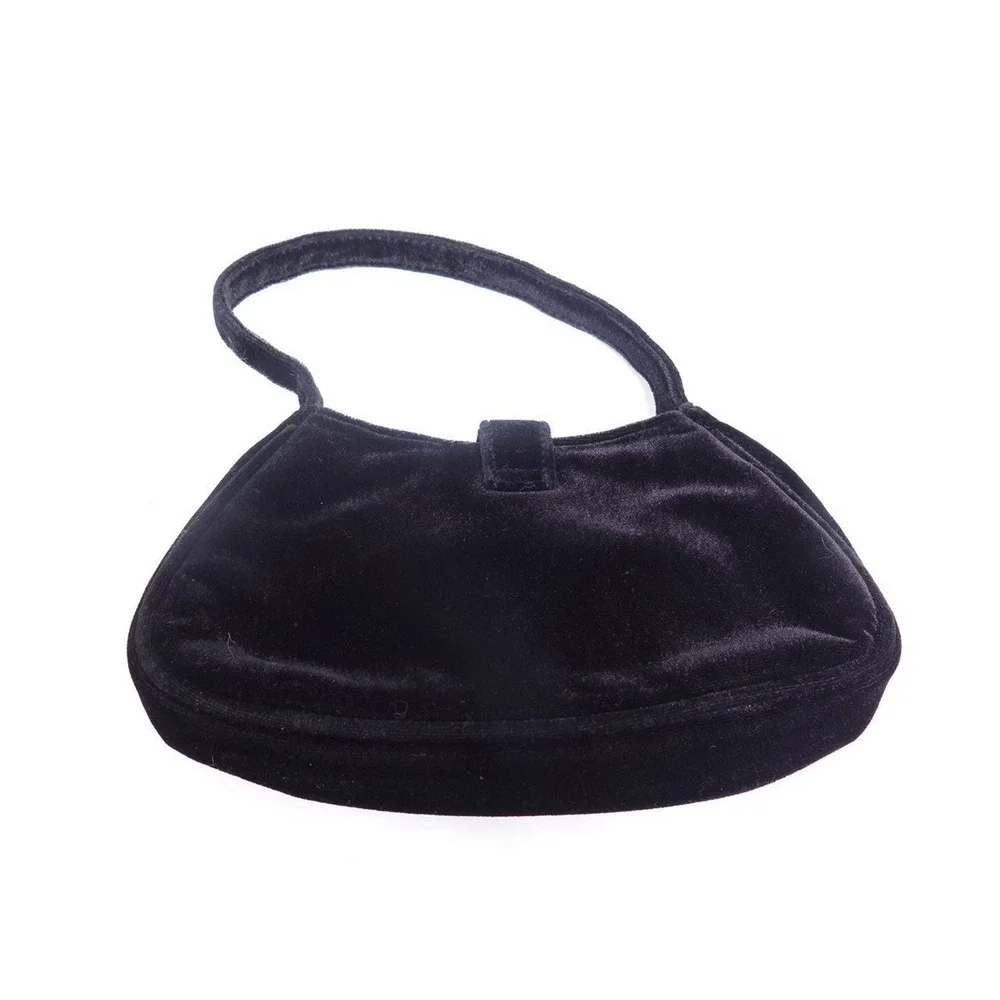 Black‎ Velvet Rhinestone Evening Bag
